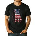 Patriotic Pitbull American Flag 4th Of July Dog Pitbull Dad Men's Casual T-Shirt Black