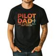 Pilot Dad Art For Men Father Aviation Airplane Pilot Men's Casual T-Shirt Black