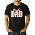 Pink Bow Dad Dad Life Best Dad Ever Father's Day Tees Men's Casual T-Shirt Black