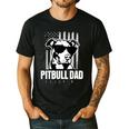 Pitbull Dad Men Pitbull Lover For Dog Dad American Flag Men's Casual T-Shirt Black