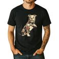 Pitbull I Love Dad Pit Bull Terrier Pettie Dog Owner Father Men's Casual T-Shirt Black