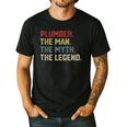 Plumber The Man The Myth The Legend Dad Hero Men's Casual T-Shirt Black