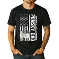 Pomsky Dad American Flag Pomsky Owner Pomsky Lover Men's Casual T-Shirt Black