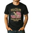 Now He Protects Me USAF Dad Proud Air Force Dad T-Shirt Men's Casual T-Shirt Black Now He Protects Me USAF Dad Proud Air Force Dad T-Shirt Men's Casual T-Shirt Black