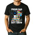 Proud Dad Of The Toughest Boy Autism Awareness Father Autism Men's Casual T-Shirt Black