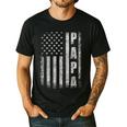 Proud Papa Fathers Day 2025 Dad America USA Flag Men's Casual T-Shirt Black