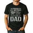 Proud Us Military Dad Father's Day For Dad Grandpa Veteran Men's Casual T-Shirt Black