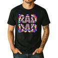 Rad Dad Trippy Hippie Tie-Dye Rainbow 70s Vibes Novelty Men's Casual T-Shirt Black