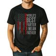 Retro Dad World's Best Farter I Mean Father Vintage Flag Usa Men's Casual T-Shirt Black