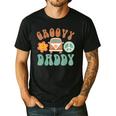 Retro Groovy Daddy Matching Family Birthday Party Men's Casual T-Shirt Black