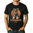 Retro Miniature Schnauzer Dad Vintage Dog Lovers Men's Casual T-Shirt Black
