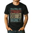 Retro Volleyball Dad Straight Outta Money Men's Casual T-Shirt Black