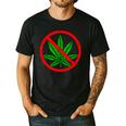 Say No Cannabis Anti-Marijuana Retro Weed Parent Dad Mom Men's Casual T-Shirt Black