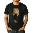 Scottish Fold Cat Pocket Cat Mom Cat Dad Cat Lover Men's Casual T-Shirt Black