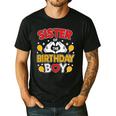 Sister Of The Birthday Boy Family Matching Dad Mom Men's Casual T-Shirt Black Sister Of The Birthday Boy Family Matching Dad Mom Men's Casual T-Shirt Black