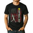 Softball Dad US Flag For Dad Men Patriotic Fathers Day Men's Casual T-Shirt Black