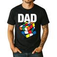 Speed Cubing Dad Puzzle Cuber Cube Kids Men's Casual T-Shirt Black