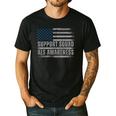 Support ALS Awareness Month USA American Flag Men Dad Men's Casual T-Shirt Black