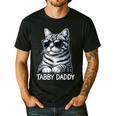 Tabby Daddy Cat Dad Graphic Grey Tabby Cat Lover Men's Casual T-Shirt Black