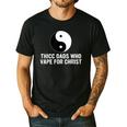 Thicc Dads Who Vape For Christ Father Day Men's Casual T-Shirt Black
