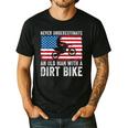 Never Underestimate An Old Man With A Dirt Bike Grandpa Dad Men's Casual T-Shirt Black