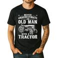 Never Underestimate An Old Man Tractor Farmer Dad Men's Casual T-Shirt Black