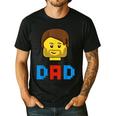 Unique Family Dad Master Builder Building Bricks Blocks Men's Casual T-Shirt Black
