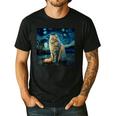Van Gogh Starry Night Cat For Cat Lover Cat Mom And Cat Dad Men's Casual T-Shirt Black