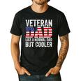 Veteran Dad Like A Normal Dad But Cooler American Flag Men's Casual T-Shirt Black