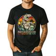 Vintage Fatherhood Is A Walk In The Park Dad T Rex Dinosaur Men's Casual T-Shirt Black