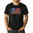 Vintage Gymnastics Dad American USA Flag Sports Men's Casual T-Shirt Black