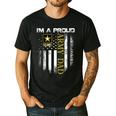 Vintage I'm A Proud Army Dad With American Flag Men's Casual T-Shirt Black