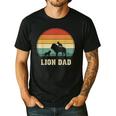 Vintage Lion Dad Father Grandpa Father's Day Men's Casual T-Shirt Black