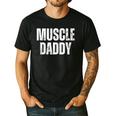 Vintage Muscle Daddy Weightlifter Dad Cool Father Workout Men's Casual T-Shirt Black