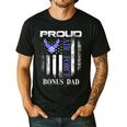 Vintage Proud Air Force Bonus Dad With American Flag Men's Casual T-Shirt Black
