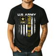 Vintage US Army Proud Dad With American Flag Men's Casual T-Shirt Black