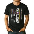 Vintage USA Flag Billiards Player Proud Pool Dad Men's Casual T-Shirt Black