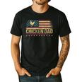 Vintage USA Flag Chicken Dad Stars Men's Casual T-Shirt Black