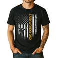 Vintage USA Flag Korea Taekwondo Training Dad Silhouette Men's Casual T-Shirt Black