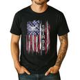 Vintage USA Flag Proud Swimming Dad Swim Swimmer Silhouette Men's Casual T-Shirt Black