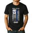 Vintage USA Flag Proud To Be An US Air Force Dad Men's Casual T-Shirt Black