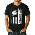 Vintage Volleyball Dad USA Flag Retro Fathers Day Daddy Papa Men's Casual T-Shirt Black