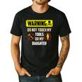 Warning Do Not Touch My Tools Or My Daughter Dad Men's Casual T-Shirt Black
