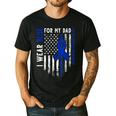 I Wear Blue For My Dad Colon Cancer Awareness Blue USA Flag Men's Casual T-Shirt Black