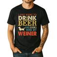 Weiner Dachshund Dad Drink Beer Hang With Dog Vintage Men's Casual T-Shirt Black