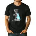 Women Dog Pitbull I Love Dad Tattoo Men's Casual T-Shirt Black