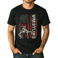 Wrestling US Flag Dad Wrestler Patriotic 4th Of July Men's Casual T-Shirt Black