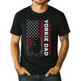 Yorkie Dog Vintage US American Flag Yorkie Dad Fathers Day Men's Casual T-Shirt Black