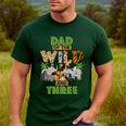 3rd Birthday Zoo Safari Jungle Dad Of The Wild And Three Men's Casual T-Shirt Forest