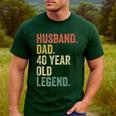 40th Birthday For Men Vintage Dad 1980 Men's Casual T-Shirt Forest
